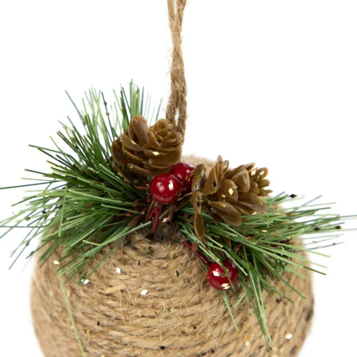 Northlight Bells & Jingle Buddies>5" Acorn Jingle Bell With Holly Berry And Pine Cones Christmas Ornament