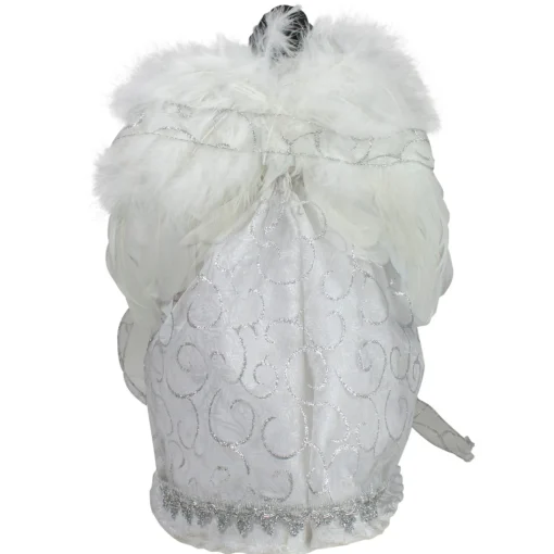 Angel Tree Toppers*Northlight 14" African American Silver And White Angel Christmas Tree Topper, Unlit