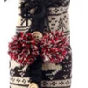 Raz 11" Alpine Chic Black And Cream Reindeer And Tree Nordic Design Knit Christmas Wine Bottle Cover