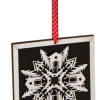 Midwest Snowflakes>5" Alpine Chic Country Rustic Style Black And White Glittered Snowflake Framed Christmas Ornament