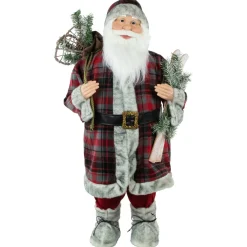 Santa Figures*Northlight 36" Alpine Chic Santa Claus With Snowshoes And Skis Christmas Figure