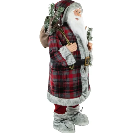 Santa Figures*Northlight 36" Alpine Chic Santa Claus With Snowshoes And Skis Christmas Figure