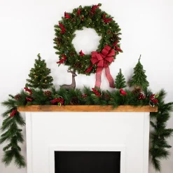 Northlight 2.5 Feet Tall And Smaller>10" Alpine Medium Artificial Christmas Tree With Wooden Base - Unlit