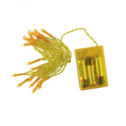PENN 20 Amber Battery Operated Wide Angle Christmas Lights - 6.4 Ft Yellow Wire