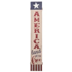 Contemporary Home Living 47" "America Land Of The Free" Leaning Porch Fourth Of July Wall Sign