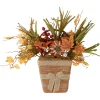 Northlight 19" Artificial Fall Harvest Foliage With Bow Wall Basket