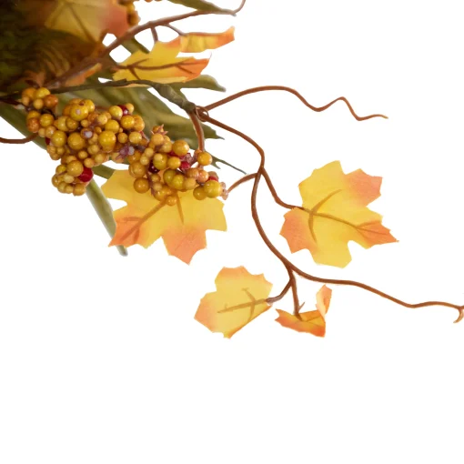 Northlight 19" Artificial Fall Harvest Foliage With Bow Wall Basket