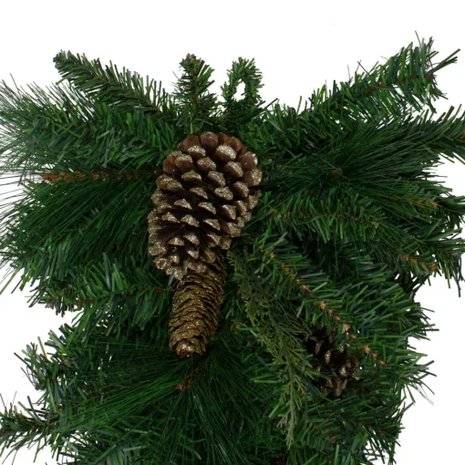 Unlit Teardrops*Northlight 28" Artificial Mixed Pine With Pine Cones And Gold Glitter Christmas Teardrop Swag - Unlit