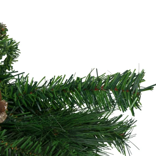 Unlit Teardrops*Northlight 28" Artificial Mixed Pine With Pine Cones And Gold Glitter Christmas Teardrop Swag - Unlit