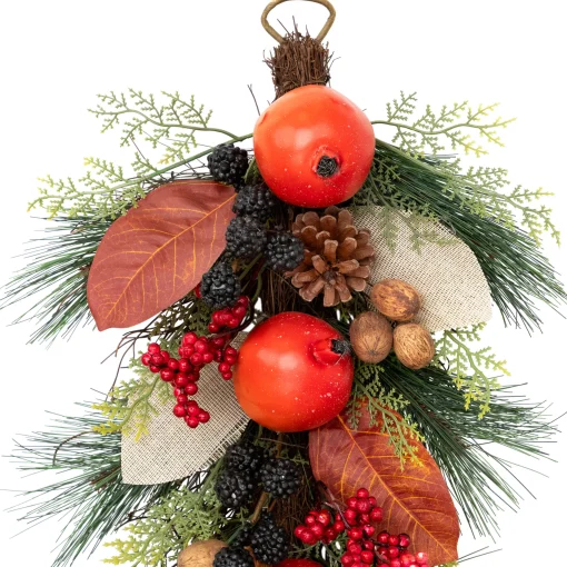 Northlight 30" Autumn Harvest Mixed Berry And Pomegranate Artificial Teardrop Swag - Unlit