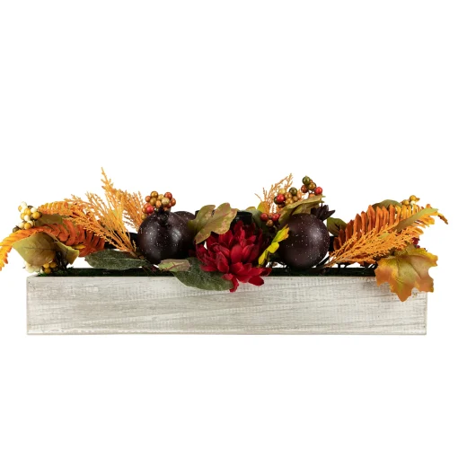 Northlight 24" Autumn Harvest 3-Piece Candle Holder In A Rustic Wooden Box Centerpiece