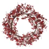 Berry Wreaths*Select Artificials 24" Autumn Harvest Red And Burgundy Currant Berry Artificial Wreath - Unlit