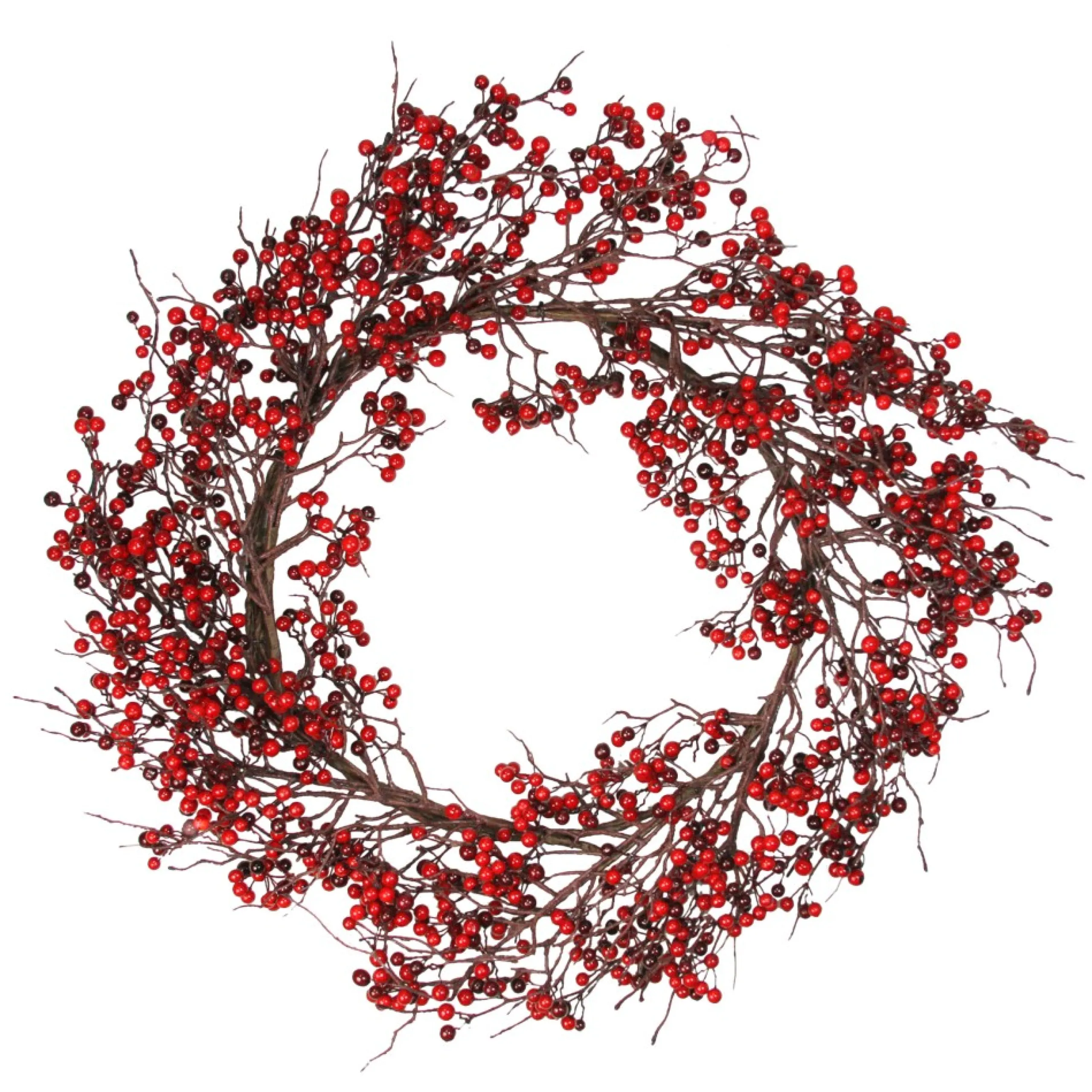 Berry Wreaths*Select Artificials 24" Autumn Harvest Red And Burgundy Currant Berry Artificial Wreath - Unlit