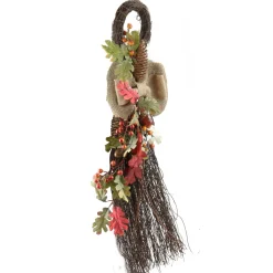 Unlit Teardrops*Northlight 24" Autumn Oak Leaves, Acorns, And Berries Thanksgiving Harvest Artificial Teardrop Swag - Unlit