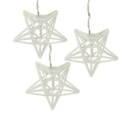PENN 10 Battery Operated Clear Led Spun Glass Star Christmas Lights
