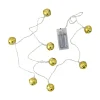 Northlight 8 Battery Operated Gold Led Jingle Bell Christmas Lights - Clear Wire
