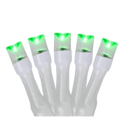 Northlight 20 Battery Operated Green Led Wide Angle Christmas Lights - 9.5 Ft White Wire