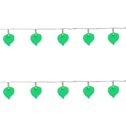 Northlight 10 Battery Operated Leaf Shaped Novelty Christmas Lights - Clear Wire