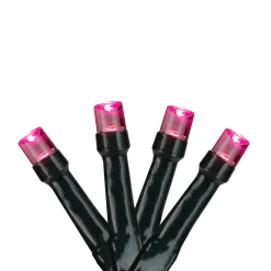Northlight 20 Battery Operated Pink Led Wide Angle Christmas Lights - 9.5 Ft Green Wire