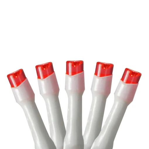 Sienna 20 Battery Operated Red Led Wide Angle Christmas Lights - 6.25 Ft White Wire