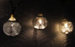 Sienna 10 Battery Operated Silver Mini Patio Lights - 7.5 Ft White Wire