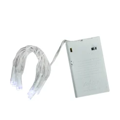 Brite Star 10 Battery Operated White Led Wide Angle Christmas Lights - 3 Ft White Wire