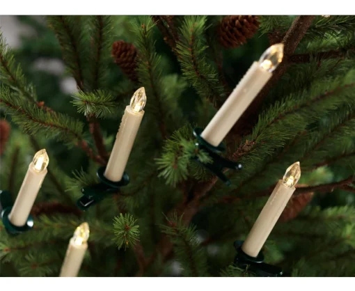 Melrose 12 Battery Operated White Led Candle Clip-On Christmas Lights - Green Wire