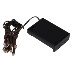 Sienna 10 Battery Operated White Led Wide Angle Christmas Lights - 3.5 Ft Brown Wire