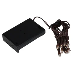 Sienna 10 Battery Operated White Led Wide Angle Christmas Lights - 3.5 Ft Brown Wire