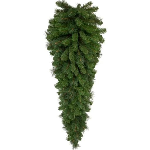 Unlit Teardrops*Northlight 48" Beaver Pine Artificial Christmas Teardrop Swag, Unlit