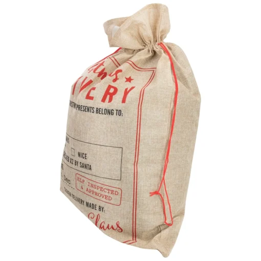 Gift Accessories*Northlight 27" Beige And Red "Christmas Delivery" Tie Gift Bag