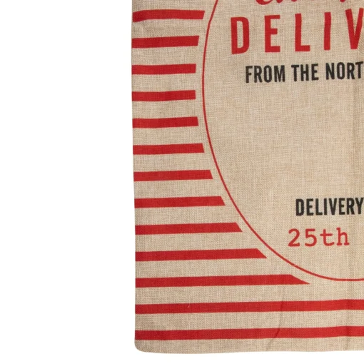 Decoration Storage*Northlight 27" Beige And Red Striped "Christmas Delivery" Tie Gift Bag