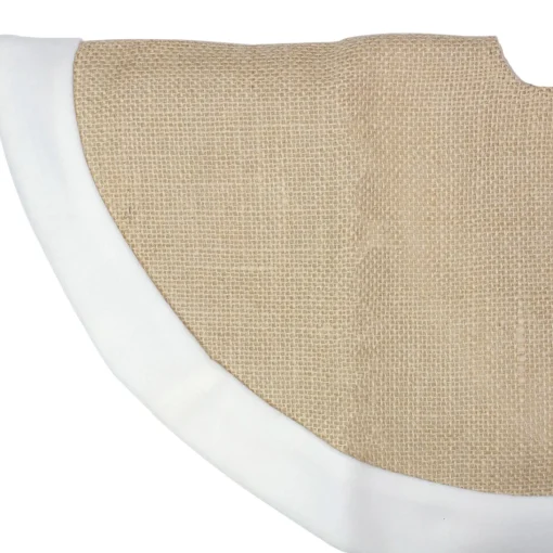 Mini Tree Skirts*Northlight 20" Beige Burlap Mini Christmas Tree Skirt With Fleece Border