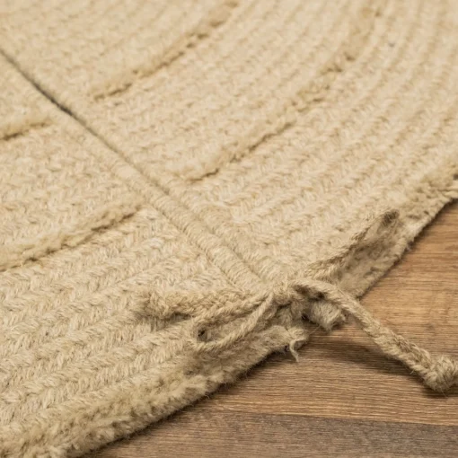 48 Inch And Smaller*Colonial Mills 44" Beige Natural Wool Stripe Round Christmas Tree Skirt