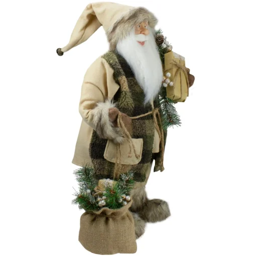 Santa Figures*Northlight 24" Beige Santa Claus With Gifts Christmas Figure