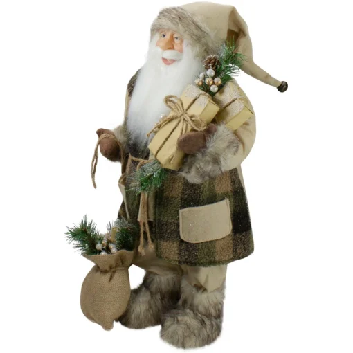 Santa Figures*Northlight 24" Beige Santa Claus With Gifts Christmas Figure