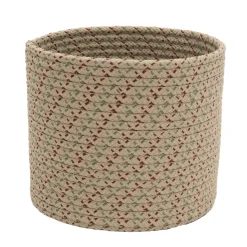 Decoration Storage*Colonial Mills 12" Beige Woven Dasher Braided Round Christmas Storage Basket