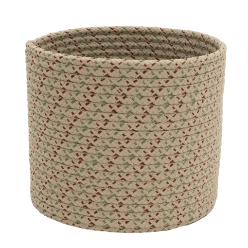 Decoration Storage*Colonial Mills 12" Beige Woven Dasher Braided Round Christmas Storage Basket