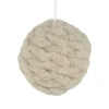 Northlight Balls>3.75" Beige Woven Yarn Ball Hanging Christmas Ornament