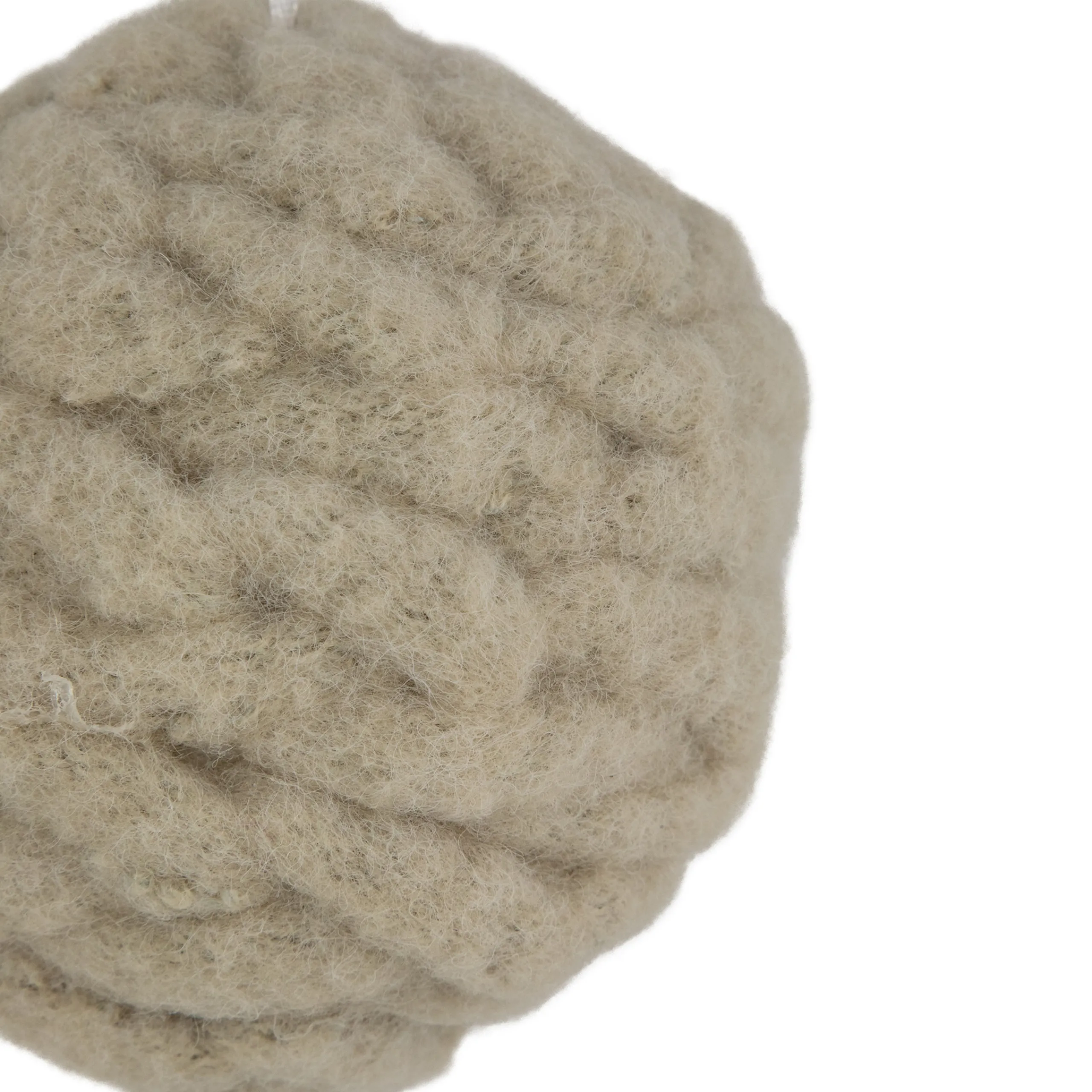Northlight Balls>3.75" Beige Woven Yarn Ball Hanging Christmas Ornament