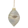 Northlight Finials>5" Birch Wood And Glitter Pine Cones Glass Finial Christmas Ornament
