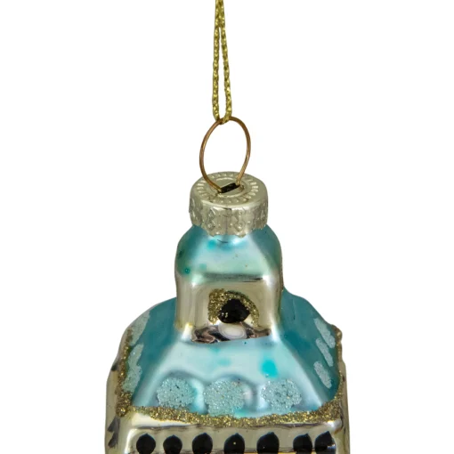 Northlight Travel & Destinations>4.75" Black And Gold Glass Big Ben Christmas Ornament