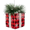 Northlight Snowflakes>6" Black And Red Buffalo Plaid Gift Box Christmas Ornament