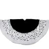 48 Inch And Smaller*Northlight 48" Black And White Glittered Polka Dot Christmas Tree Skirt With Faux Fur Trim