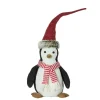 Plush Figures*Northlight 16" Black And White Penguin Striped Scarf And Santa Hat Christmas Figure