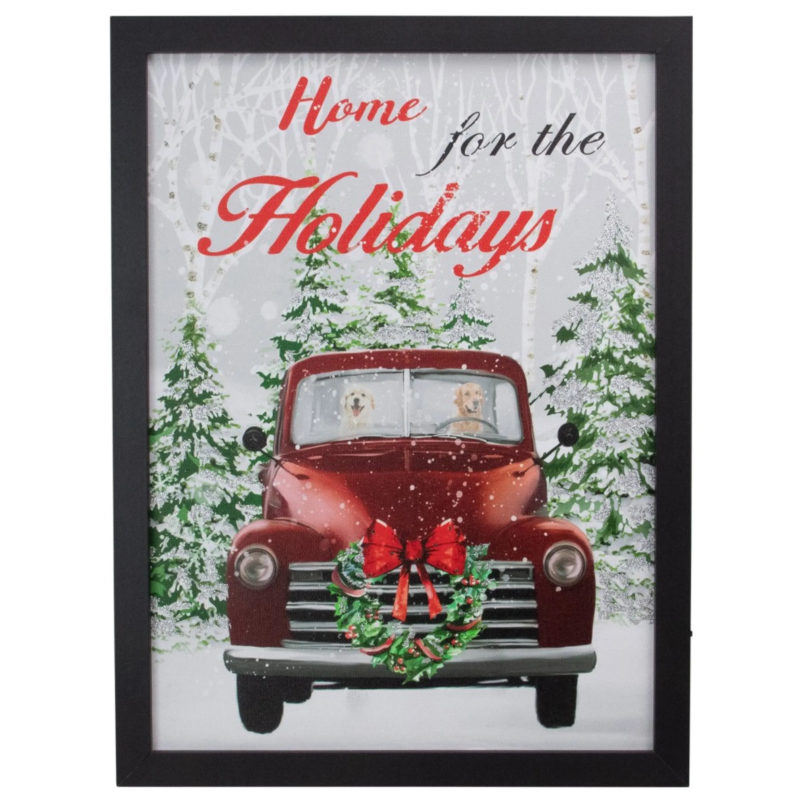 Signs & Plaques*Northlight 15.75" Black Frame Red Vintage Truck Led Lighting Christmas Wall Canvas