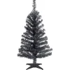 National Tree Company 3 And 3.5 Feet Tall>3' Black Tinsel Artificial Christmas Tree, Unlit
