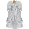 Angel Tree Toppers*Northlight 18" Blonde Angel In White And Sliver Dress With Faux Fur Trim Christmas Tree Topper