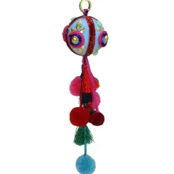 Northlight Balls>10.25" Blue And Red Ball With Pompoms Christmas Ornament