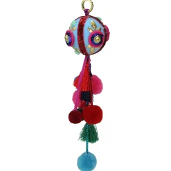 Northlight Balls>10.25" Blue And Red Ball With Pompoms Christmas Ornament